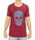 ME11XL - Punk Blue Skull Print Casual Red T-Shirt